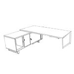 Romilda 4 Rign Legs With Credenza Unit Left