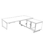 Ring & Ring Leg Desk with Credenza Unit