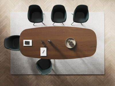 Romilda 5 – Oval Shaped Meeting Room Table With Ring Legs 1