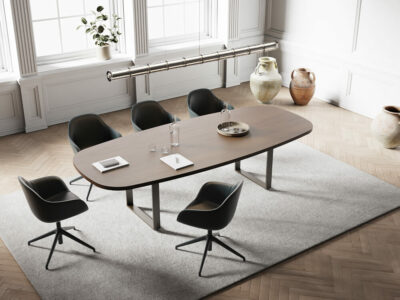 Romilda 5 – Oval Shaped Meeting Room Table With Ring Legs 2