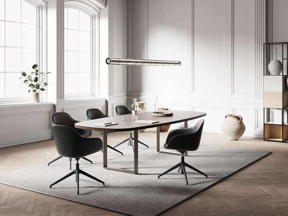 Romilda 5 – Oval Shaped Meeting Room Table With Ring Legs 3