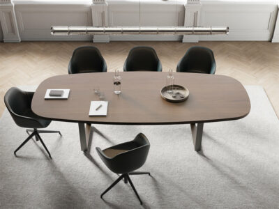 Romilda 5 – Oval Shaped Meeting Room Table With Ring Legs Main Image