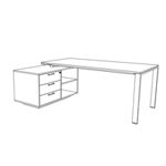 Alexia – U Leg Desk Withsmall Credenza Left