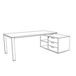 Alexia – U Leg Desk Withsmall Credenza Rigt