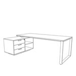 Gus – Desk With Credenza Small Credenza Right