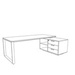 Gus – Desk With Credenza Small Credenza Left