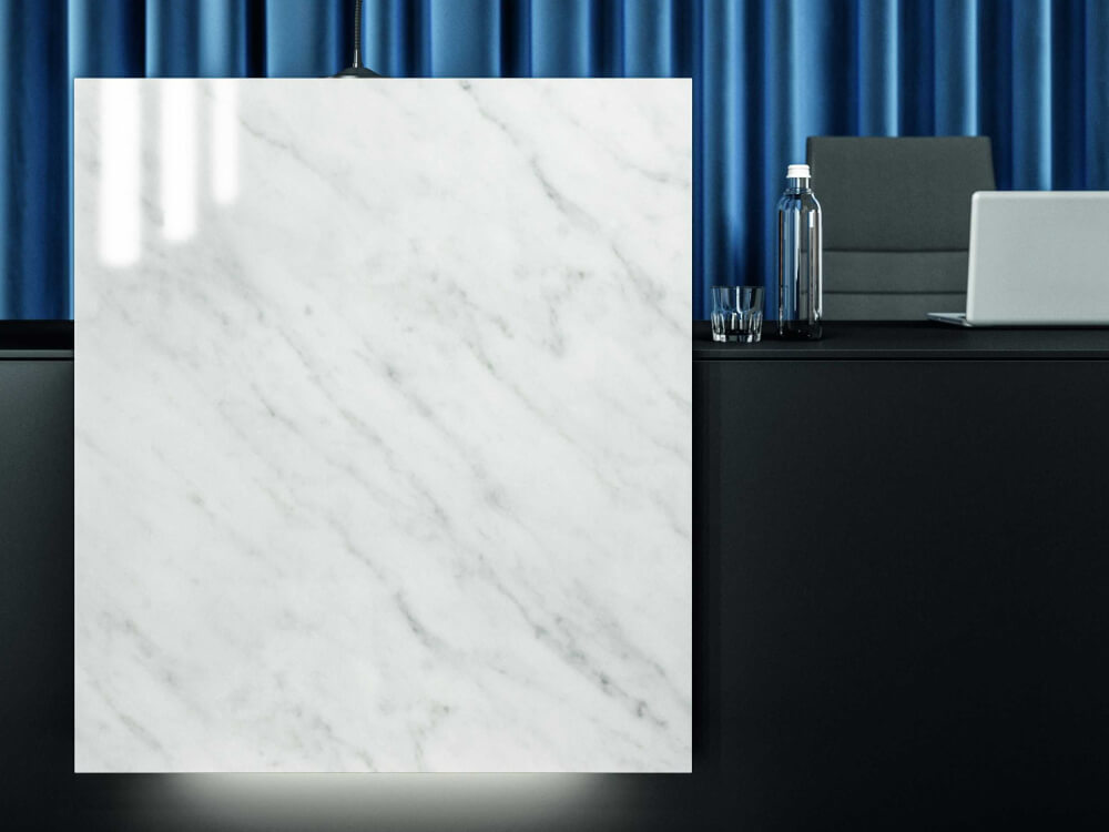 Luxor 1 – Reception Desk With Printed Glass Overhang Panel 11