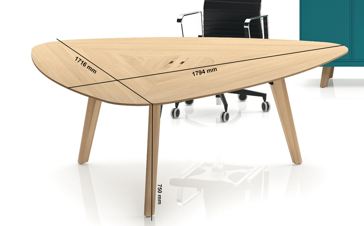 Yahia Triangular Shape Meeting Table Size Img