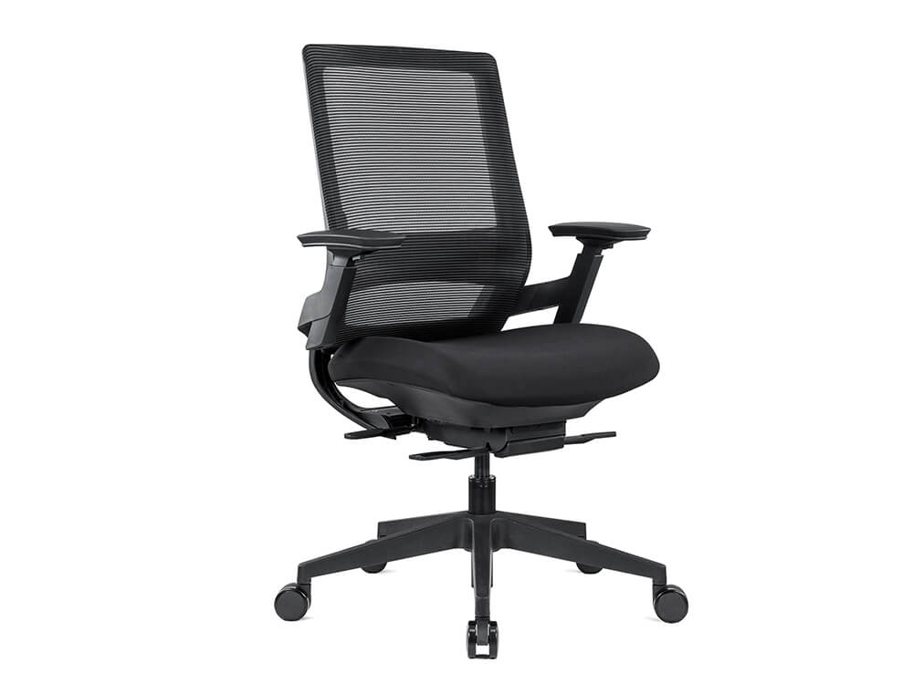 An ergonomic black mesh task chair with optional headrest - a perfect addition to any home office.