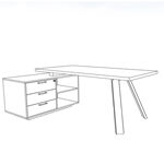 Brooklyn – Metal K Leg Desk With Small Credenza Leftjpg