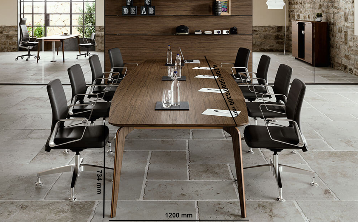 Aletta 5 – Barrel Shaped Meeting Room Table Size Img