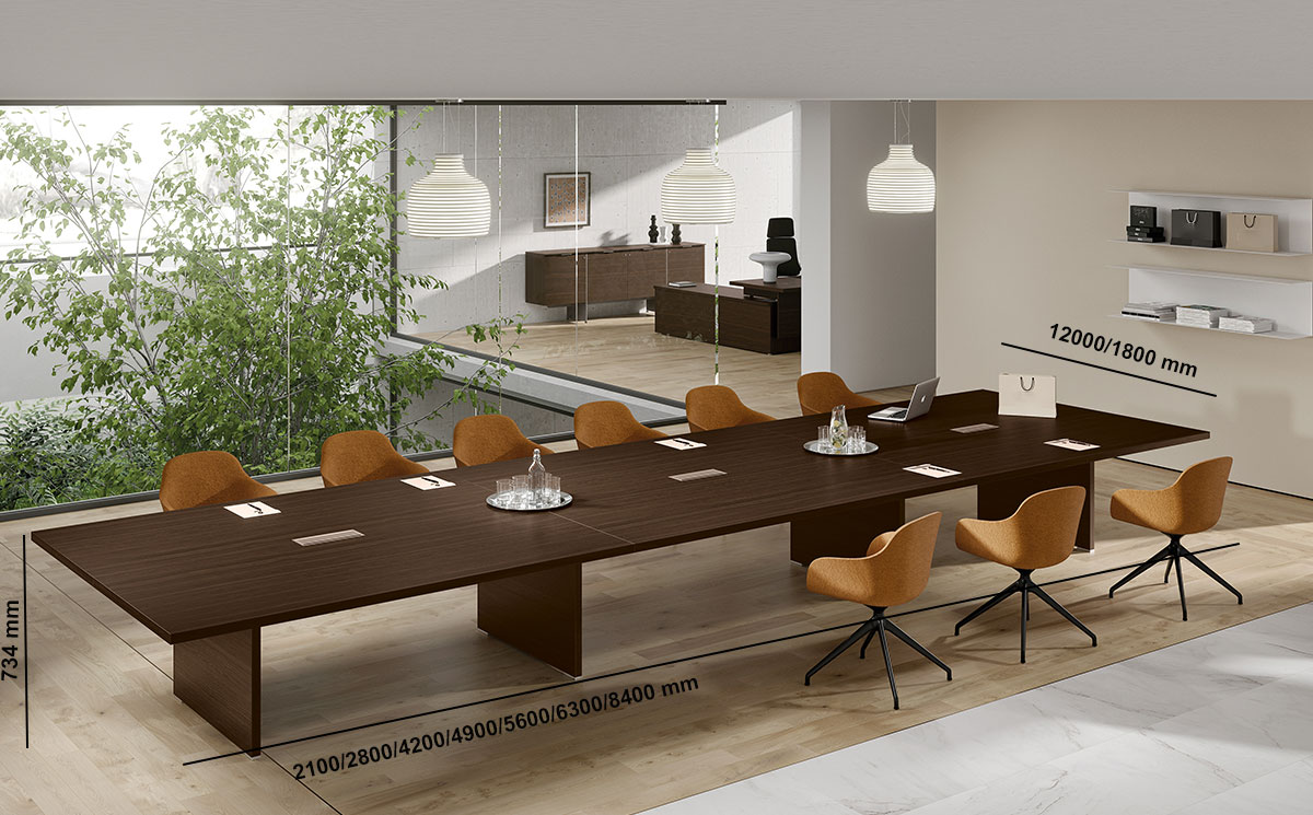 Bravvo 2 – Rectangular Barrel Shape Meeting Room Table Size Img