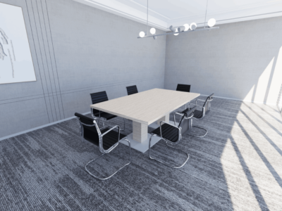 Bravvo 3 Rectangular With Square Base Leg Meeting Room Table Main Img
