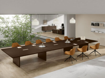 Bravvo 5 – Barrel With Slab Legs Meeting Room Table Main Img 1
