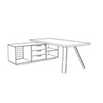 Brooklyn – Metal K Leg Desk With Credenza L1690