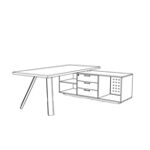 Brooklyn – Metal K Leg Desk With Right Credenza L1690