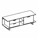 Credenza With 2 Drawers And 1 Door (l1840 X D610 X H620 Mm)