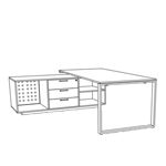 Gus – Desk With Credenza Left L1430