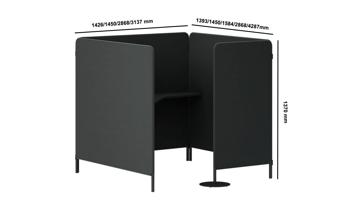 Tranquil Work Booth – Acoustic Workstation Booth Size