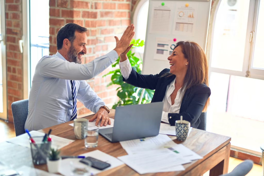 A contemporary workspace furnished with modern office furniture inspires creativity and strengthens connections.