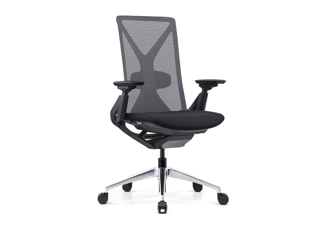 Our mesh back executive chair, Madrona, promotes airflow and ventilation to prevent body heat build-up.