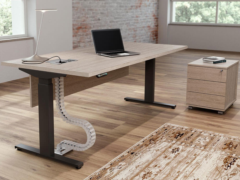 An ergonomically designed modern office furniture, such as our height-adjustable executive desk, Natala, will reduce injury risks and keep employees productive by eliminating physical discomforts.