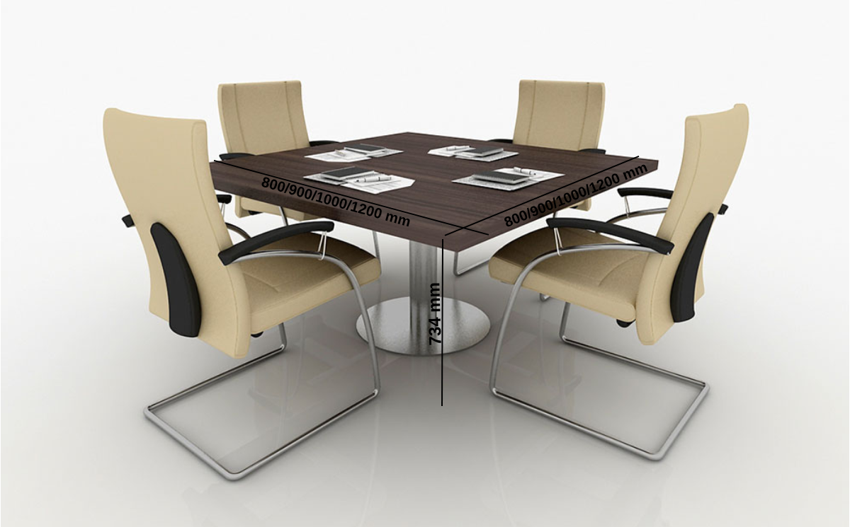 Bravvo 6 – Square With Trumpet Base Leg Meeting Room Table Size Img