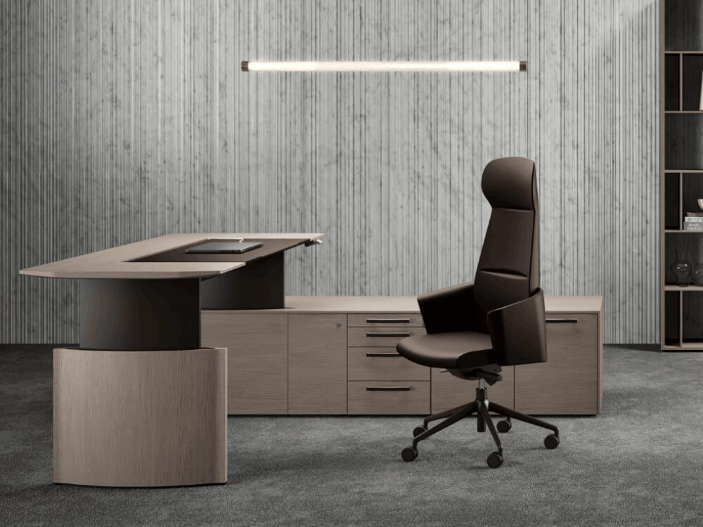 Vitali Height Adjustable Executive Desk With Optional Credenza Unit Storage Unit 11 Img 1