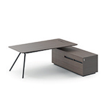 Trapezoid Shape Desk with Credenza Unit