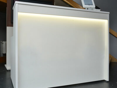 Angela Reception Desk With Optional D End Extension And Led 1