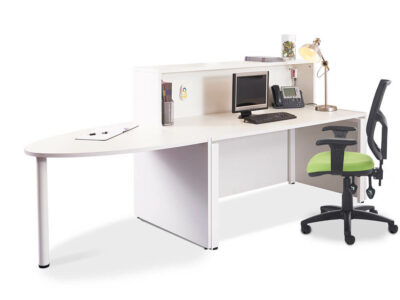 Angela Reception Desk With Optional D End Extension And Led 3
