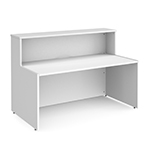 Angela Reception Desk With Optional D End Extension And Led White Finish