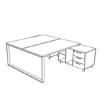 Atlanta Ring Leg Operational Office Desk With Credenza Unit001 Left