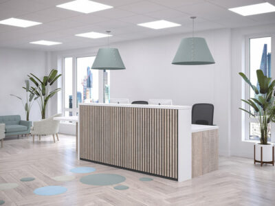 Bria Straight Reception Desk With Designer Front Panels 5