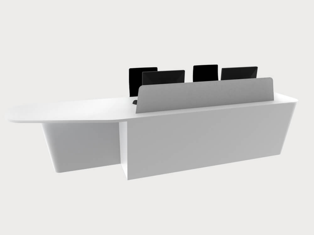 Carlotta Glacier White Reception Desk With Wheelchair Access Unit 10