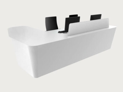 Carlotta Glacier White Reception Desk With Wheelchair Access Unit 11