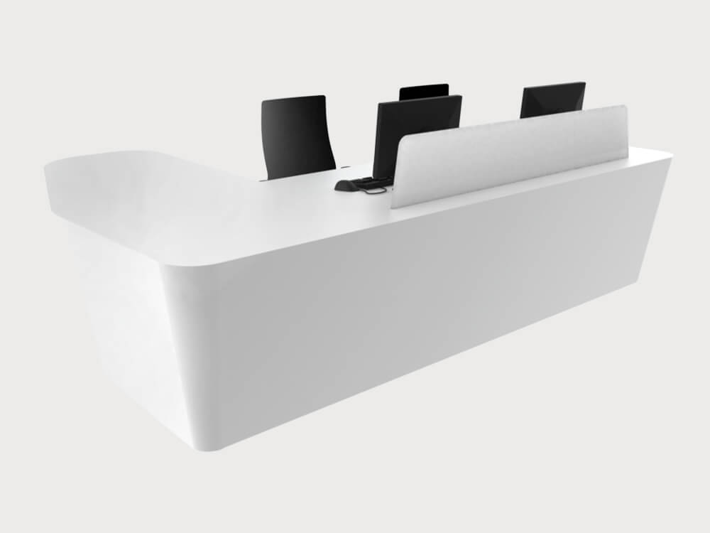 Carlotta Glacier White Reception Desk With Wheelchair Access Unit 11