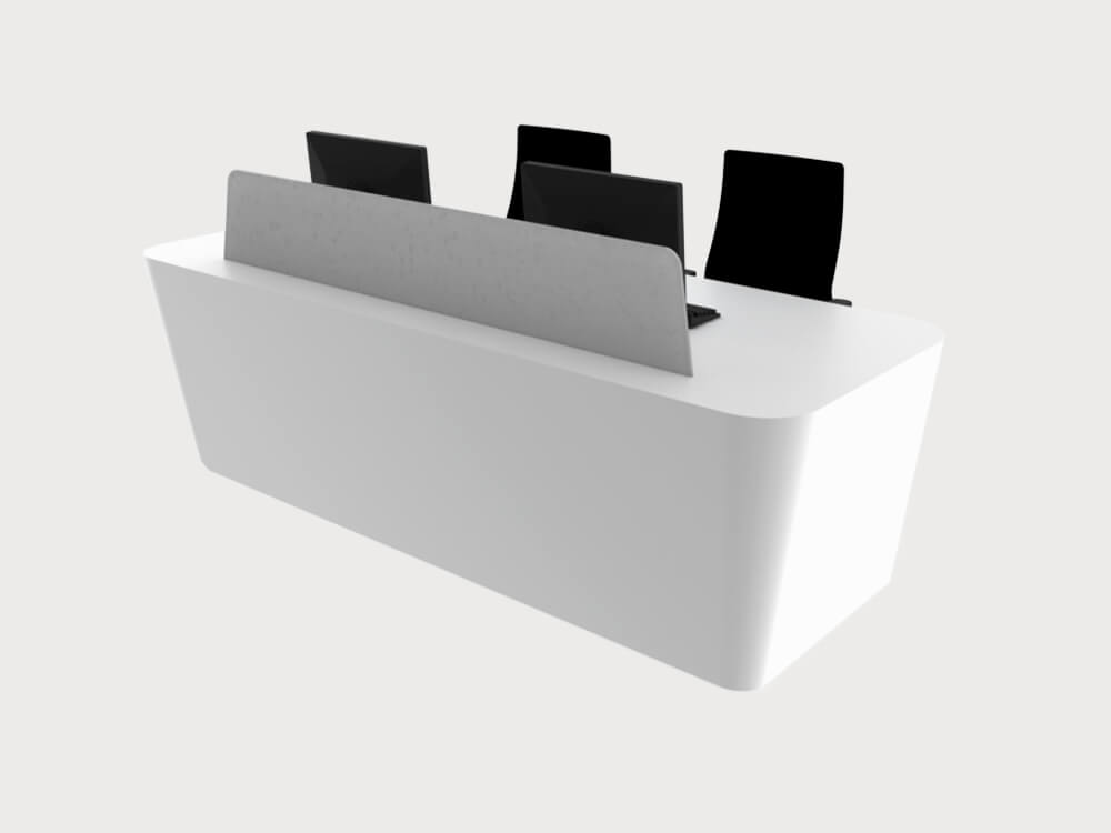 Carlotta Glacier White Reception Desk With Wheelchair Access Unit 3