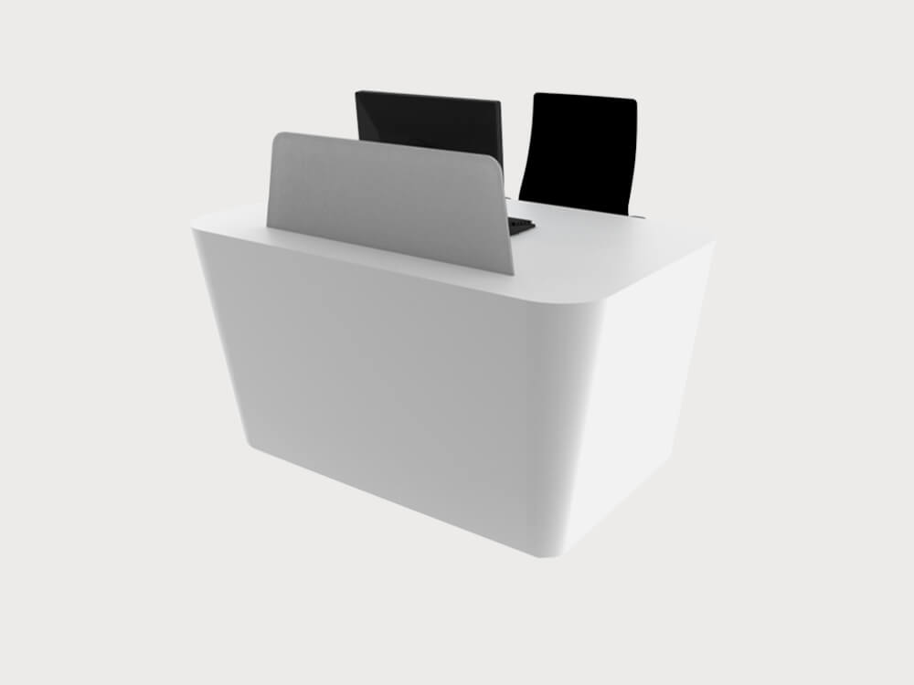 Carlotta Glacier White Reception Desk With Wheelchair Access Unit 4