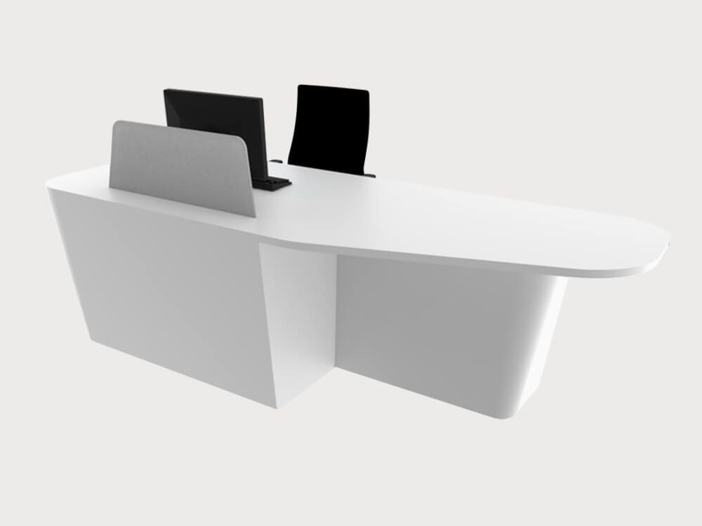 Carlotta Glacier White Reception Desk With Wheelchair Access Unit 5