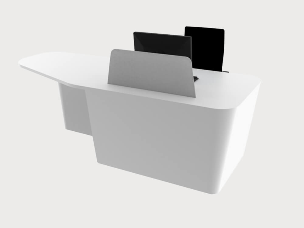 Carlotta Glacier White Reception Desk With Wheelchair Access Unit 6