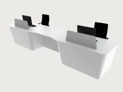 Carlotta Glacier White Reception Desk With Wheelchair Access Unit 7