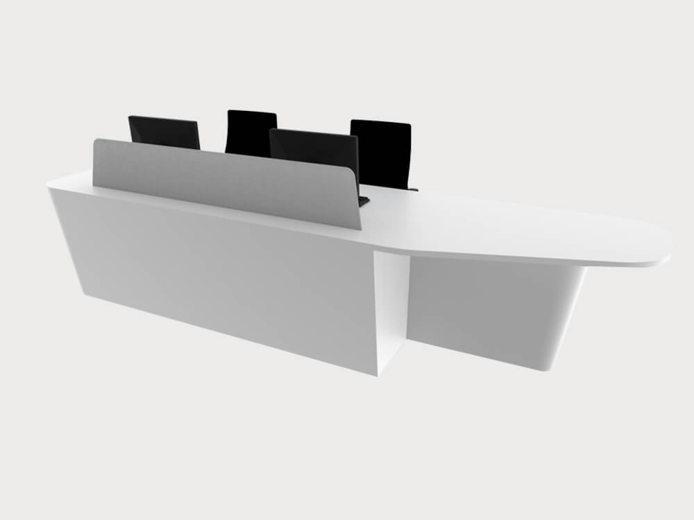 Carlotta Glacier White Reception Desk With Wheelchair Access Unit 8