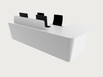 Carlotta Glacier White Reception Desk With Wheelchair Access Unit 9