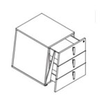 L430 510 X D570 X H600 (on Castor With Left Side Shock Absorber 3 Drawers)