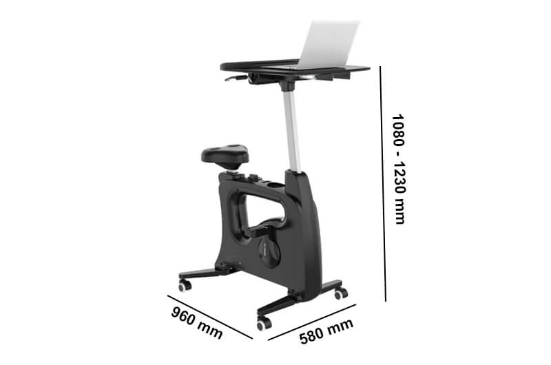 Micola Desk Bike With Activity Tracker Dimensions Image