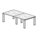 Polar – Square Meeting Table With White Legs Small Rec 2