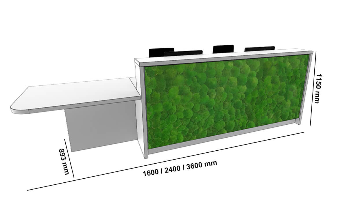 Serena Straight Reception Desk With Wheelchair Access Unit Dimensions Image