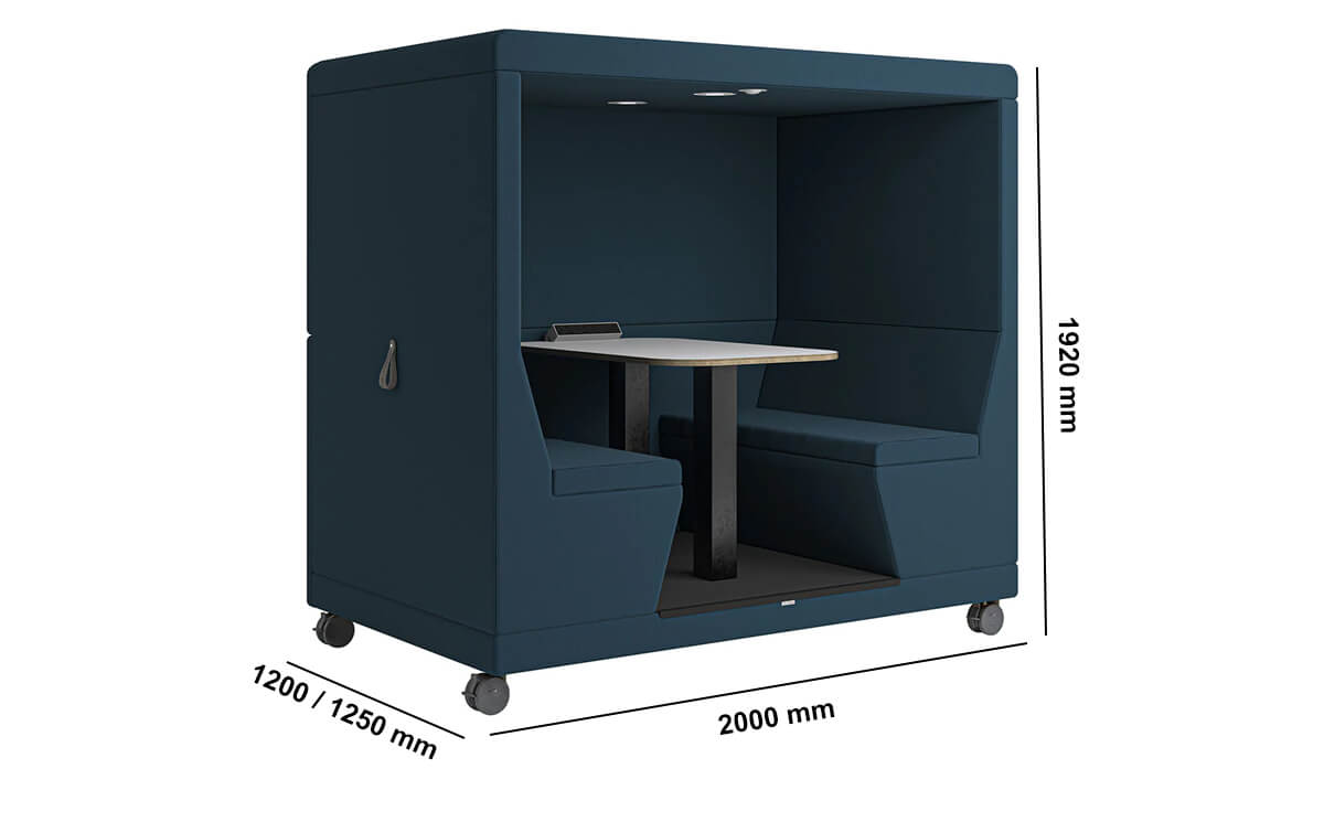 Valentina 1 4 Seater Mobile Pods With Work Table Dimensions Image