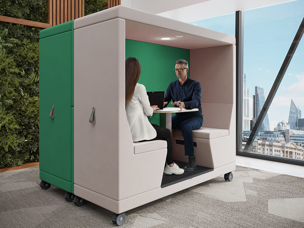 Valentina 2 Seater Mobile Pods With Work Table 7